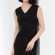 Famous Teacher Road Black V -neck -of -sleeveless A -line dress Female Summer New Slim Mid -Waist Lady Momas