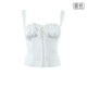European and American sexy spicy girl fish bone bundle waist camisole female tight -fitting thin black short shirt tide