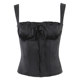 European and American sexy spicy girl fish bone bundle waist camisole female tight -fitting thin black short shirt tide