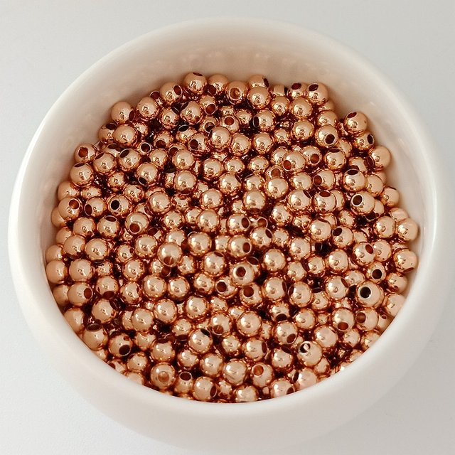 Glossy round beads 14K bag gold color-protecting gold beads rose gold silver beads 18K beads loose beads bracelet necklace accessories