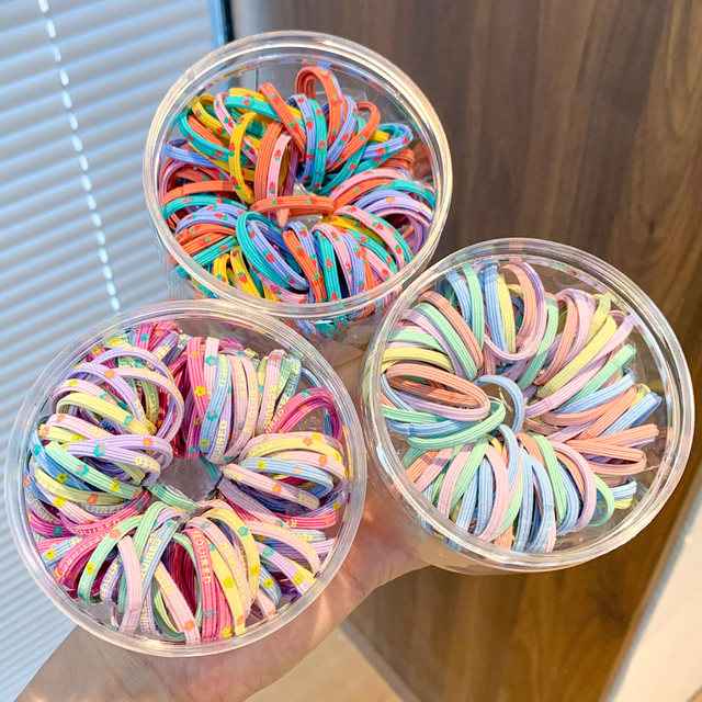 Children's rubber band high elastic hair ring baby durable hair rope good elasticity girl's head tie without hurting hair ponytail hair accessories
