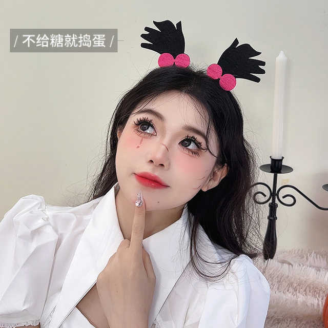 Halloween headwear, red, strange hair jewelry magic cap