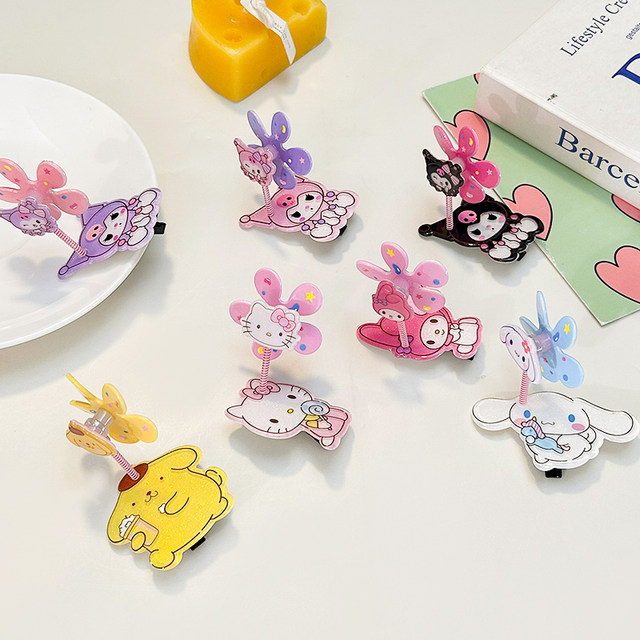 Creative female three -dimensional spring windmill hairpin baby hair accessories little girl cartoon crushing hair clip bangs clip princess headgear
