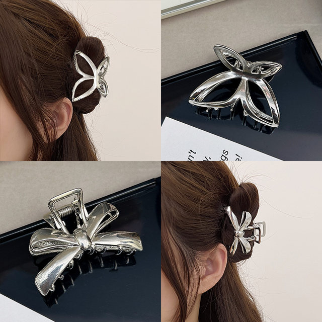 2025 new butterfly metal half-tied hairpin small hairpin back head clip female high-end shark chuck headdress