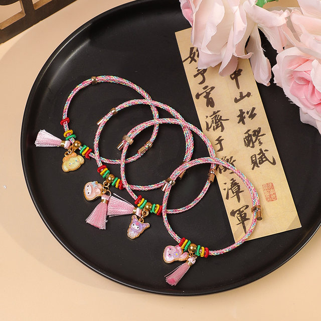 
2025 new Dragon Boat Festival colorful rope hand-woven red rope bracelet for men and women baby little rice dumplings five-color thread bracelet