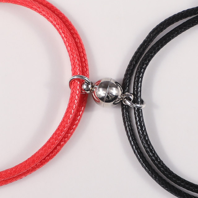 Japanese -style niche induction of iron -stone couple bracelets a pair of male and female magnetic suction bracelets
