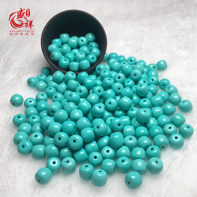 Natural turquoise sparse beads, high porcelain old-style barrel beads, waist beads, beads, turquoise bracelet accessories, beads