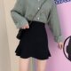 Fat mm fishtail skirt, large size high waist, slim ruffle edge A-line hip skirt, pear-shaped body short skirt, women's summer