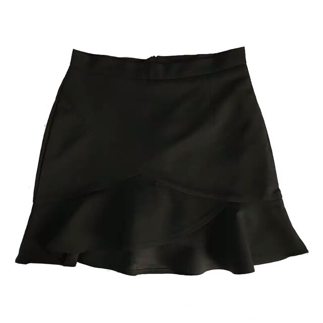 Fat mm fishtail skirt, large size high waist, slim ruffle edge A-line hip skirt, pear-shaped body short skirt, women's summer