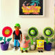 Trendy brand mandkaws Sunflower SpongeBob SquarePants Sunflower Smiley Flower Pot Ornament Trendy Toy Hand Figure Trendy Doll