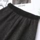 Retro small fragrance style elastic waist bright silk short skirt 200 fat mm spring and autumn Korean version A-line skirt large size versatile skirt