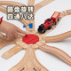 Leku San Rail, Wooden Wood Made Block Wood Train Rail Accessories DIY assembly toy set is compatible with BRIO
