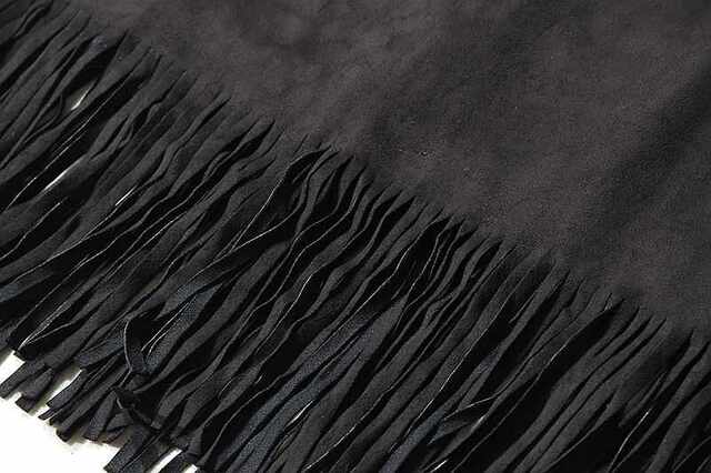 Skirt hem tassels with inner waist side zipper suede spring and autumn winter style fashion sexy foreign trade original M14