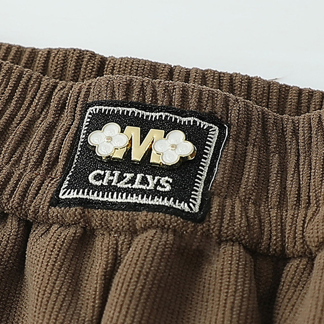 Mom's Corduroy Pants Autumn Granny Cotton Pants Autumn and Winter Plus Velvet Thickened Middle-aged and Elderly Corduro Women's Pants Loose for Outerwear