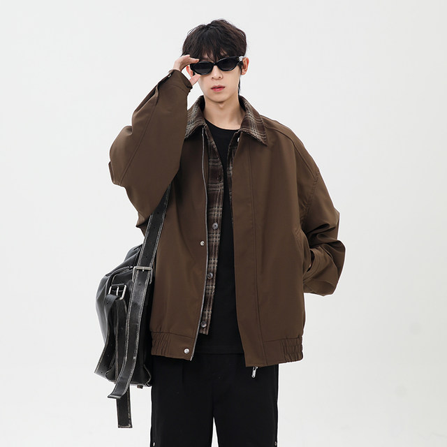MTVO Maitu two-piece short jacket men's spring trendy baseball uniform teenager American lapel jacket
