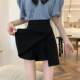 Irregular A -line suit skirt women's summer split skirt small black skirt new high -waisted short skirt bag hip skirt
