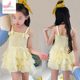 Girls swimsuit, medium-sized children's body dress, boxer pants, children's princess girl, fashionable summer quick-drying swimsuit