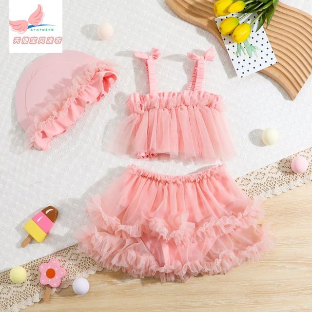 Children's swimsuit girls split skirt -style baby and young children, cute Bikini princess fairy girl swimsuit