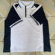 Customized summer men's and women's school uniforms same short-sleeved tops with white spliced ​​blue ragdoll sleeves lapel T-shirt POLO shirt