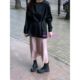 eihey hey light luster double-layer mesh pleated texture temperament high waist slimming skirt long skirt
