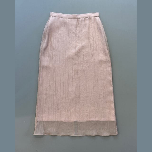 eihey hey light luster double-layer mesh pleated texture temperament high waist slimming skirt long skirt

