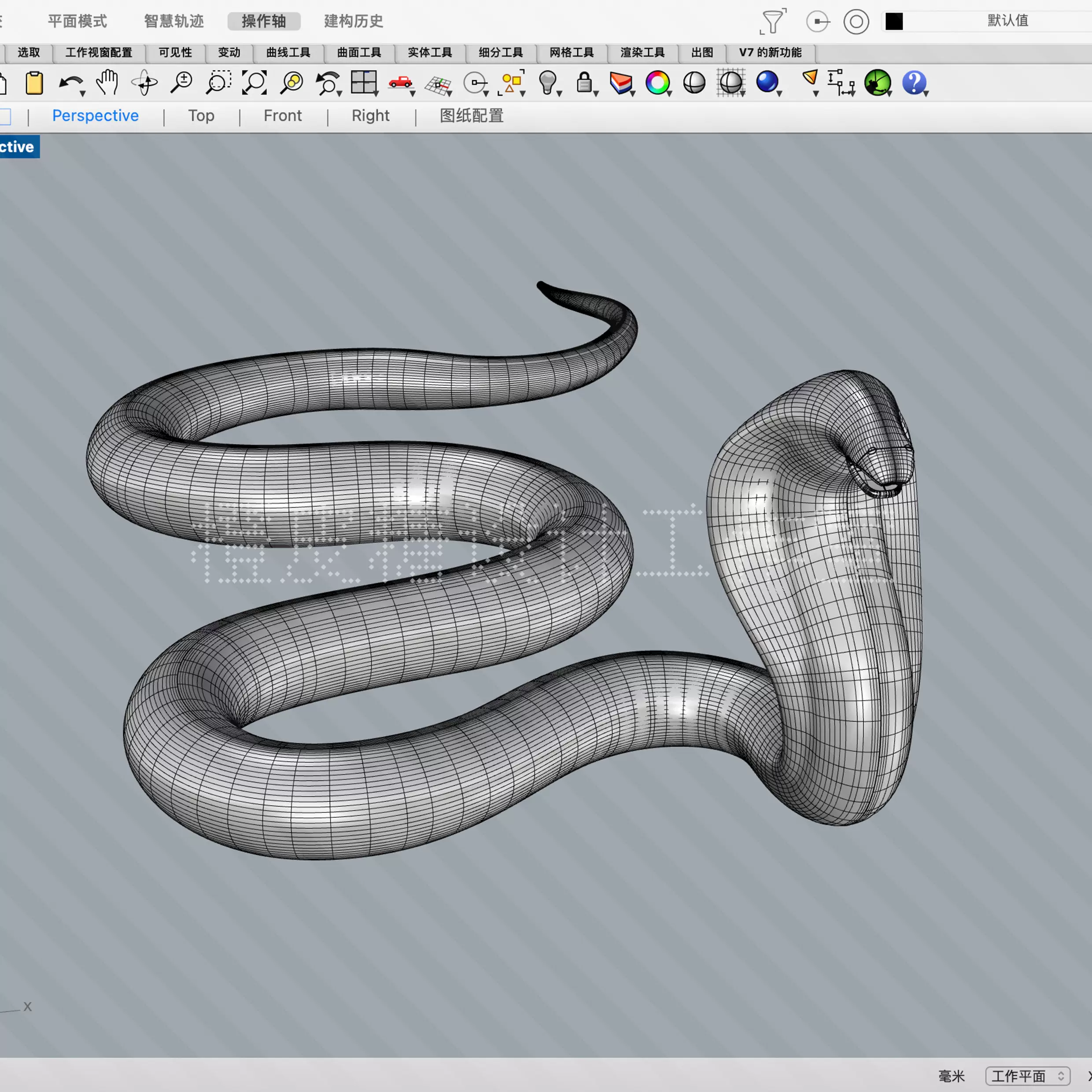 眼镜蛇蛇动物犀牛模型rhino建模3d C4d素材源文件