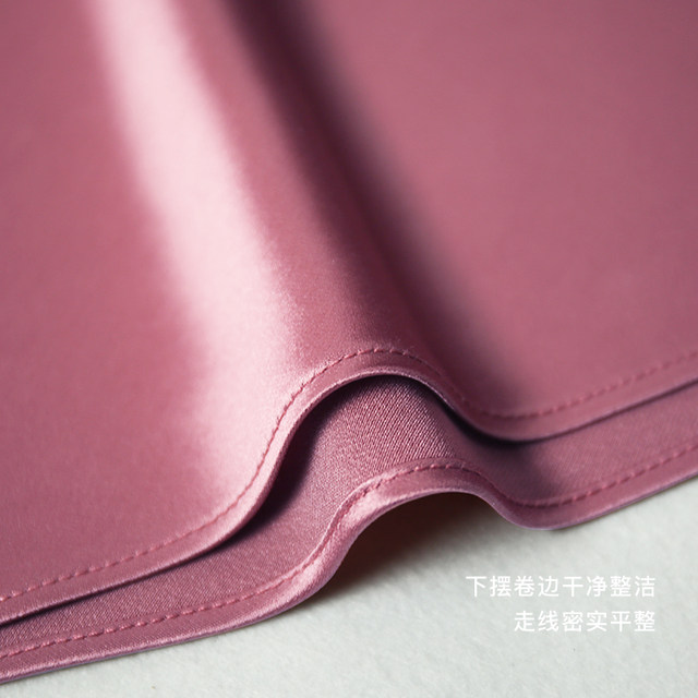 Rose gold triangular skirt female short mid -length skirt satin, fishtail high -end large size A -line high -level high -level
