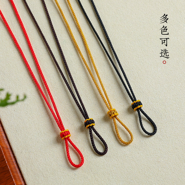 High-end black necklace rope hand-woven rope eight treasures compass gold lock braided rope pendant pendant lanyard for men and women