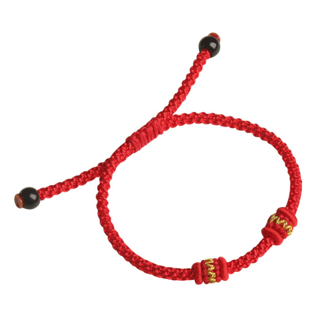 Red rope hand rope semi-finished bracelet for women and men can be ...
