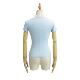 Light blue chest kink low V-neck short-sleeved T-shirt for women 2025 summer new hot girl slim fit slim pit top