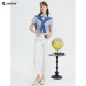 Borton 2025 summer short-sleeved red blue white plaid shirt women's American casual pure cotton high-end large-size shirt
