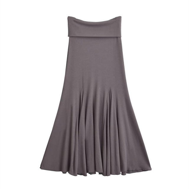 American street low waist folds, fish tail skirt women's atmosphere, slim waist, hip hip skirt, early autumn long skirt