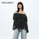 MOUSSY Mint Mambo style pastoral style one-length neck long-sleeved shirt for women 028HSZ30-0551