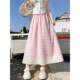 Large size sweet lace plaid skirt for women in spring and summer 2025 new high-waisted slim long skirt for women