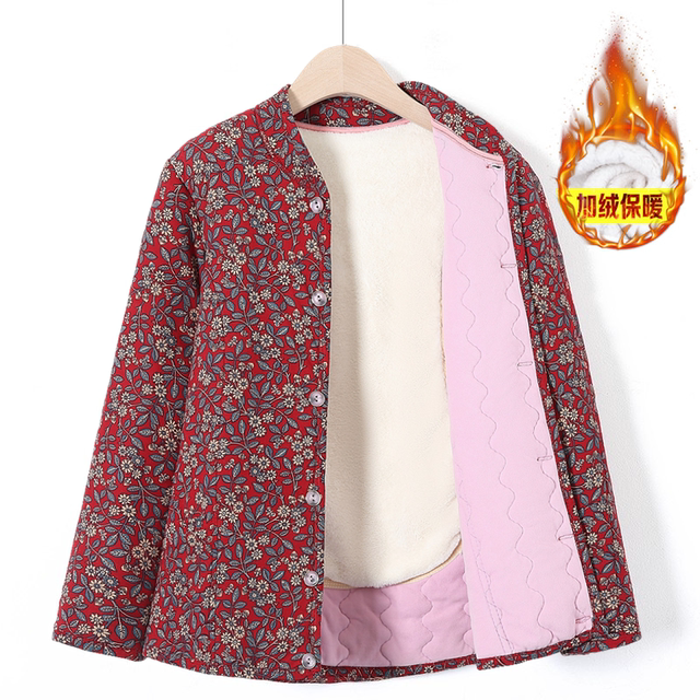 Mom winter small cotton jacket female grandmother's camel thickened jacket middle -aged and elderly people warm old lady cotton clothes in winter