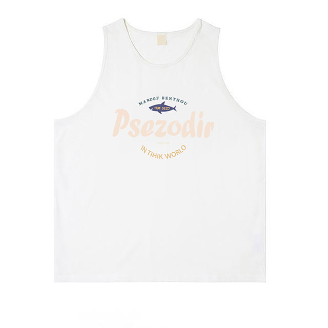 Dopamine Seaside Sports Sling American Vest Women's Summer Outdoor New Blue T-shirt Loose Sleeveless Top