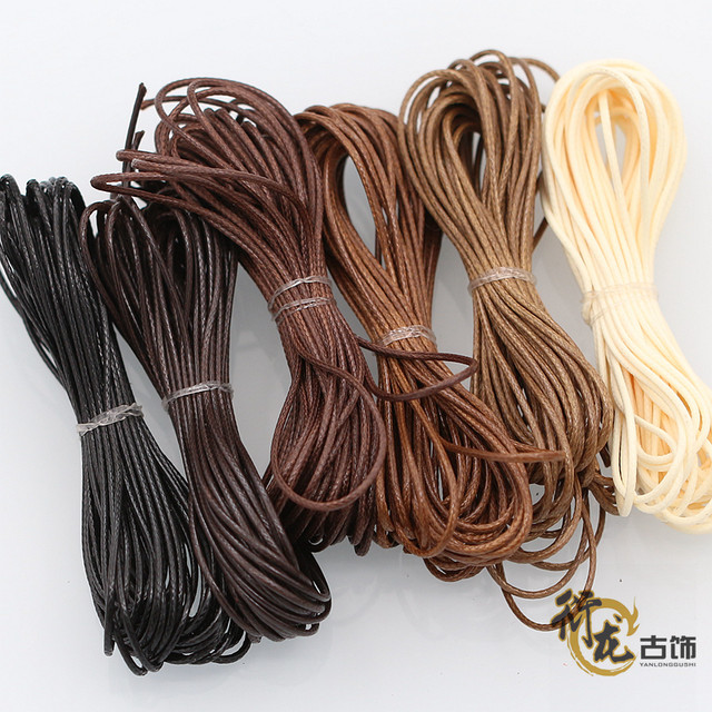 DIY jewelry accessories 1MM polyester imitation leather rope Korean wax wire wax rope threaded with beads color braided rope 5 meters price