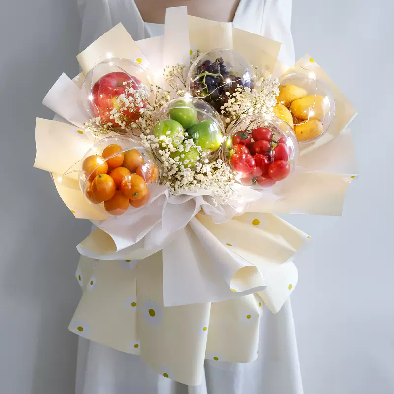 Diy手工礼物水果花束草莓太空舱花创意花束包装纸材料包套装