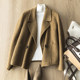 High-end 100% wool wool buckle tweed coat short double-sided wool suit jacket for women autumn and winter new