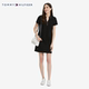 Tommy spring and summer women's piqué mesh elegant casual trim V-neck slim short-sleeved POLO dress
