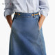 Tommy25 new summer women's pure cotton retro old zipper temperament A-line denim skirt 43733