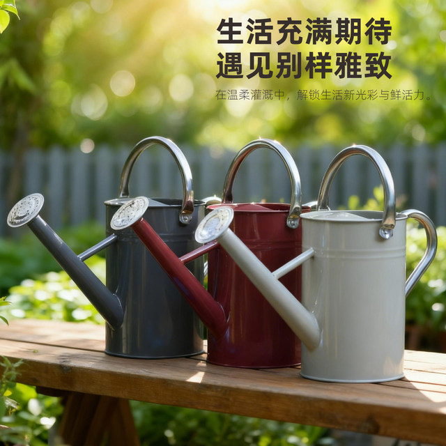 Worschworth sprinkler kettle long mouth iron flower kettle household large-capacity watering kettle retro gardening flower kettle
