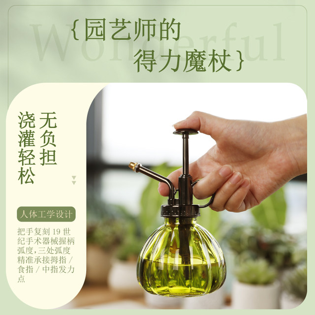 Worschworth glass small watering can watering kettle retro orchid sprayer gardening household disinfection watering kettle