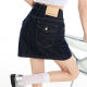 Denning blue denim short skirt for women 2025 summer new hot girl high waist small person anti-exposure A-line hip short skirt
