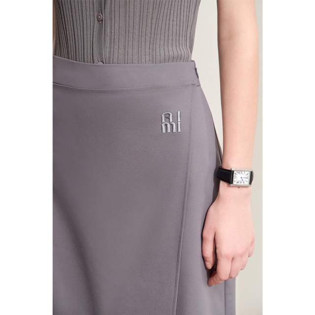 Amii2025 summer new style capable commuter style letter embroidered skirt for women slim mid-skirt