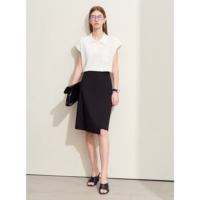 Amii2025 summer new style capable commuter style letter embroidered skirt for women slim mid-skirt