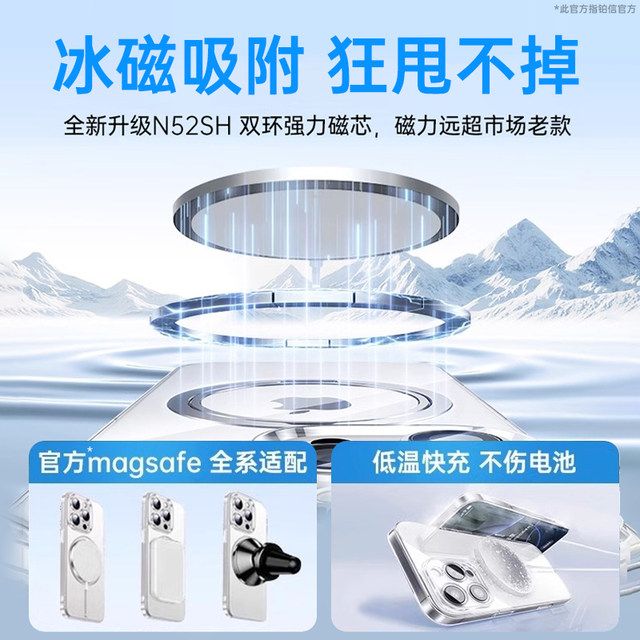 New glass magnetic platinum signal suitable for Apple 17 promax mobile phone case iPhone 16pro transparent 15 heat dissipation protective case 14 ultra-thin 13 all-inclusive 2025 women's high-end 17Magsafe hard shell