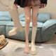 Long boots for women in spring and autumn small round toe retro high knight boots thick sole v mouth medium heel thick heel thin boots