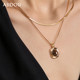 AJIDOU Ajidou Necklace Women's Maillard Pendant Double Layer Tiger Eye Stone Snake Bone Chain Design Light Luxury Sweater Chain