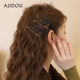 AJIDOU Ajidou hairpin side clip women's offline counter same style leopard print bangs clip trend hair accessories